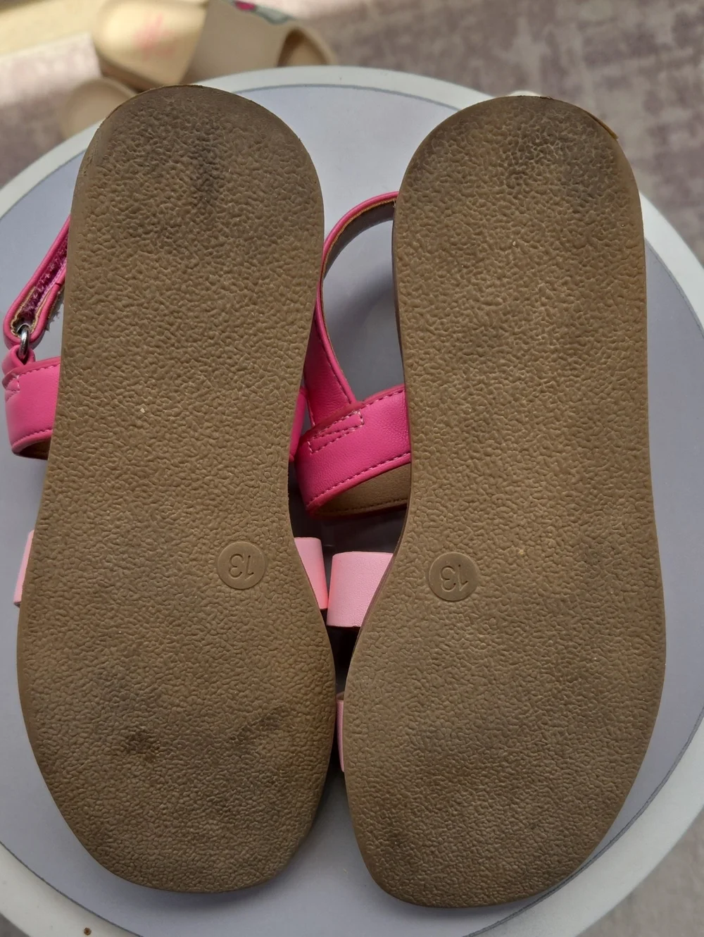 Hello Kitty Beige Slide Sandals with Pink Art Class Strappy Sandals